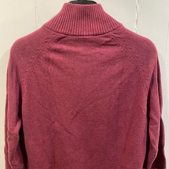 The North Face Tekware Bordeaux Wool Blend Mock Neck Sweater Womens XL Logo Warm - Picture 5 of 10